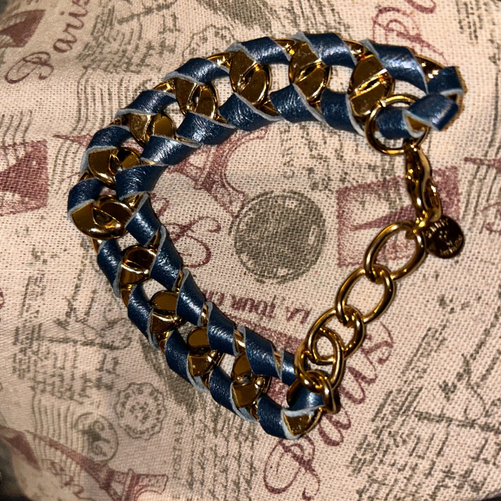 Blue & gold skinny by Jessica Elliot bracelet